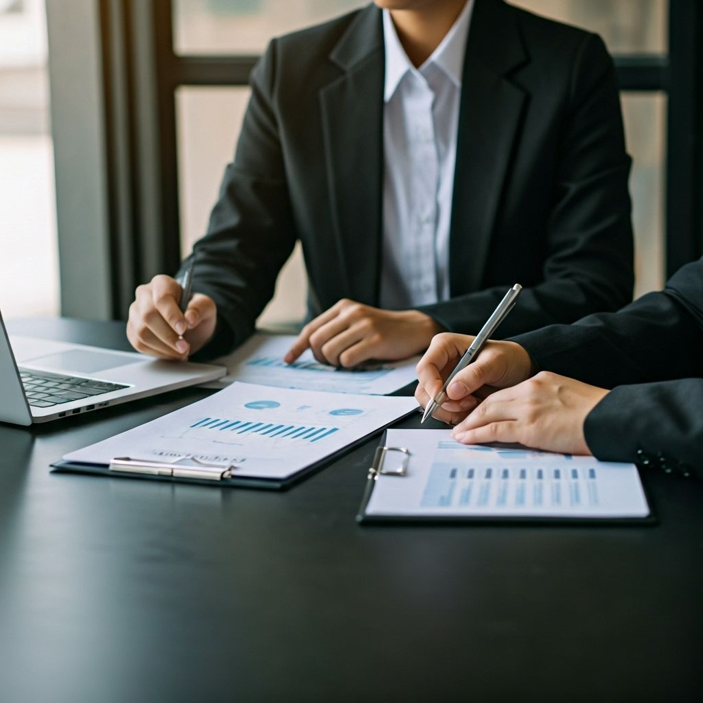 Business meeting with financial planning